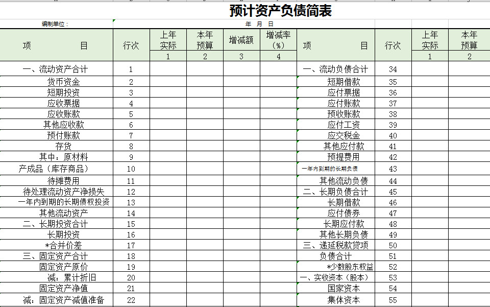  流动资产负债表>为vip专享作品