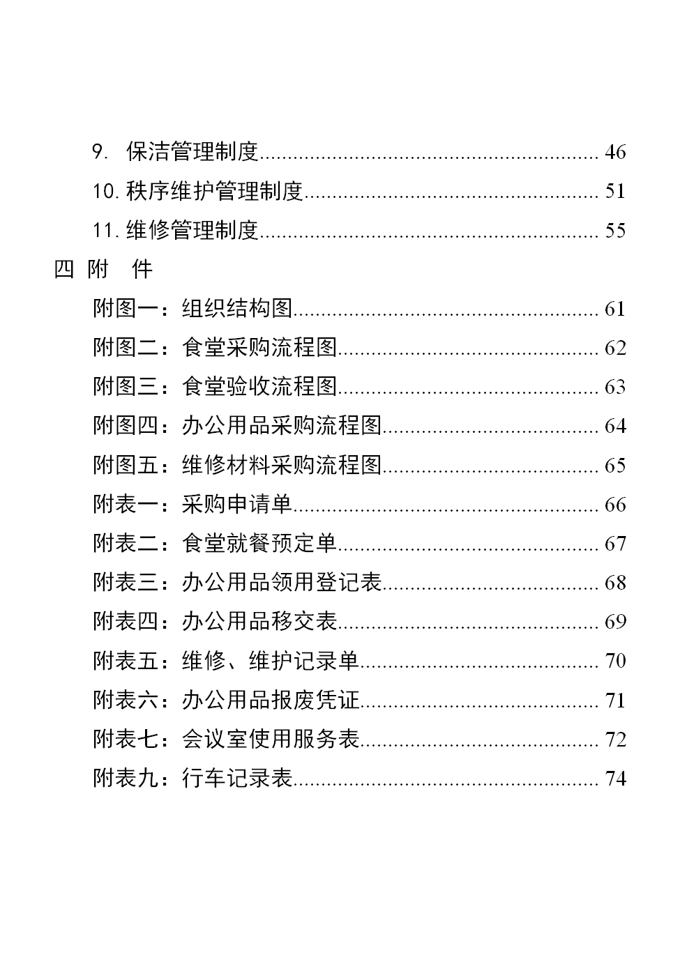 行政事业单位后勤服务中心管理制度汇编word模板-2