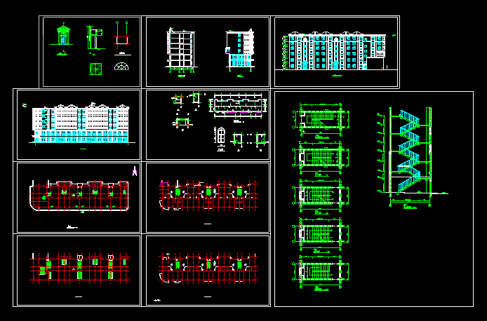 六层楼全套建筑CAD施工图