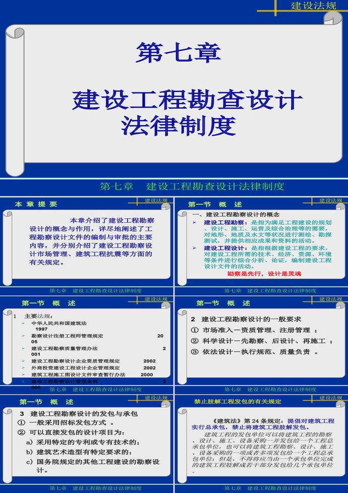 第7章建设工程T勘察设计法律制度PP模板