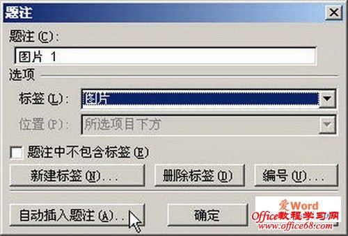 如何在word2003中为图片、图表等对象添加题注的方法（2）