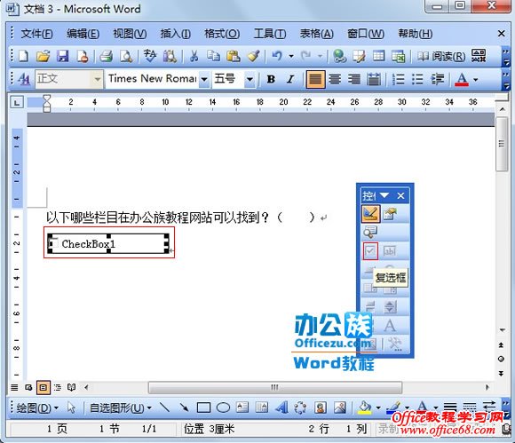 Word2003使用VBA功能制作选择题（6）