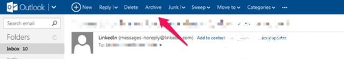 微软Outlook新增归档(Archive)选项功能（1）