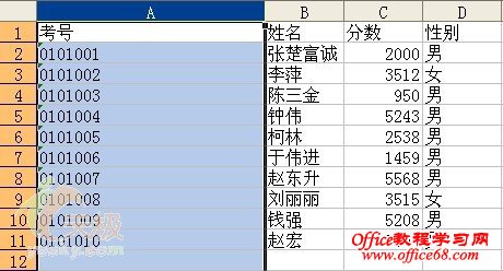 如何使用Excel2003把有规律的文本进行数据分列（13）