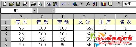 如何用Excel函数统计成绩（2）