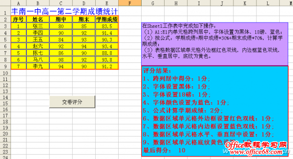 Excel操作题也能自动评分（4）