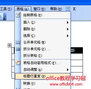 word如何设置表格标题行重复（2）