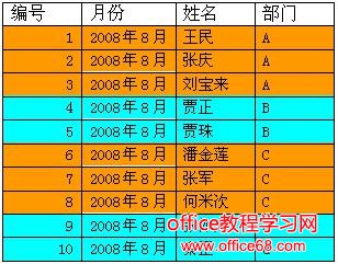 excel如何在奇偶行分别自动成不同的底纹（2）